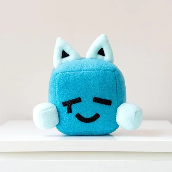 Big Blue Cube Plush Toy Inspired by Just Shapes & Beats 7.8” Soft Square Tear - Picture 2 of 5